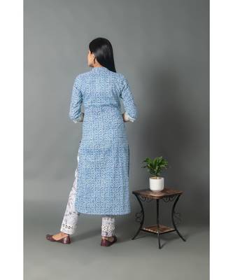 blue cotton stitched   Kurta WITH    Pant 4