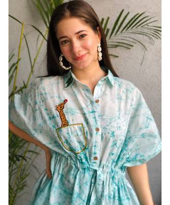 blue   cotton stitched   kaftan 3