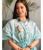 blue   cotton stitched   kaftan