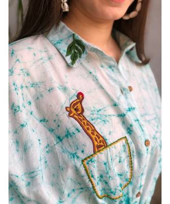 blue   cotton stitched   kaftan 4
