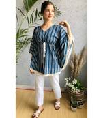 blue strips   cotton stitched   kaftan