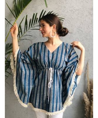 blue strips   cotton stitched   kaftan 2