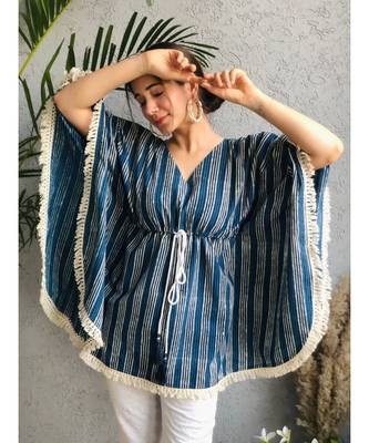 blue strips   cotton stitched   kaftan 3