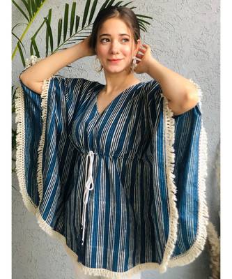 blue strips   cotton stitched   kaftan 4