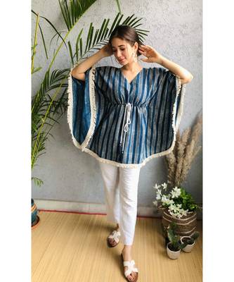 blue strips   cotton stitched   kaftan 5