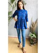 blue rayon stitched   top