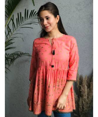 peach rayon stitched   top 4
