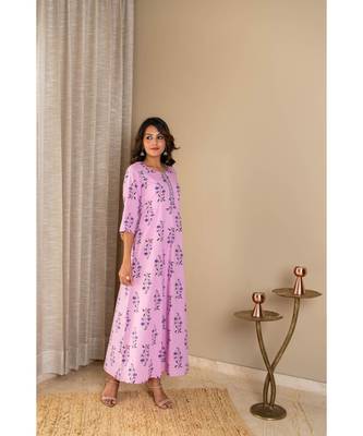 purple cotton stitched   dress 2