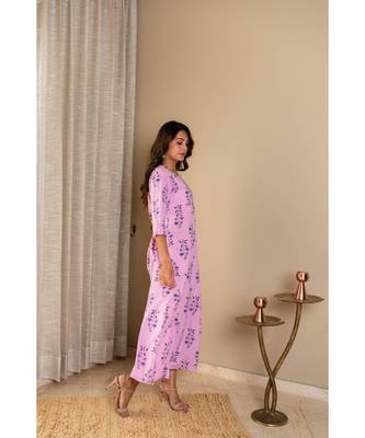 purple cotton stitched   dress 3
