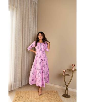 purple cotton stitched   dress 8