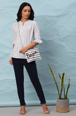White printed cotton cotton tops 1