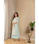 sky blue  cotton stitched   Kurta WITH    Pant