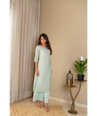 sky blue  cotton stitched   Kurta WITH    Pant 7