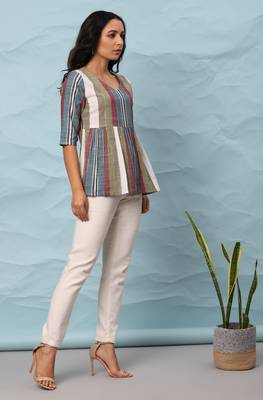 Multicolor printed cotton cotton tops 3