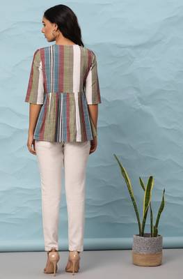 Multicolor printed cotton cotton tops 4