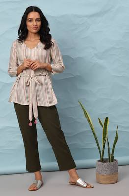 Janasya Multicolor printed viscose rayon party tops 1