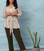 Janasya Multicolor printed viscose rayon party tops