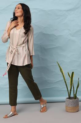 Janasya Multicolor printed viscose rayon party tops 2