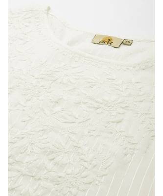 Ada Hand Embroidered Lemon Cotton Lucknow Chikan Women Kurta - A411171 5