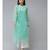 Ada Hand Embroidered Sea Green Organza Lucknowi Chikankari Women Kurta With Slip - A411242
