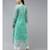 Ada Hand Embroidered Sea Green Organza Lucknowi Chikankari Women Kurta With Slip - A411242