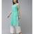 Ada Hand Embroidered Sea Green Organza Lucknowi Chikankari Women Kurta With Slip - A411242