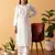 Ada Hand Embroidered White Cotton Lucknowi Chikankari Women Kurta - A100351
