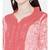 Ada Hand Embroidered Carrot Pink Georgette Lucknow Chikan Kurta