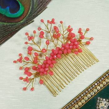 Peach  Women's Hair Brooch 1