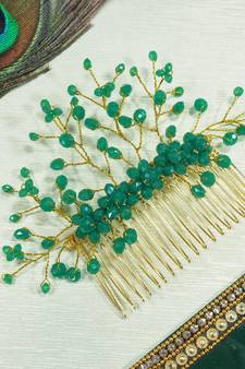 Green  Women's Hair Brooch
