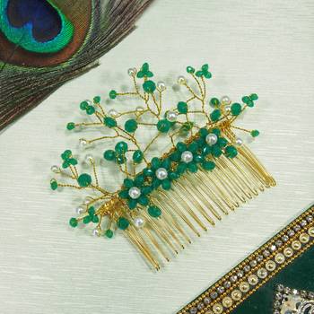Green  Women's Hair Brooch 1