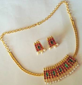Beautiful Poothali Temple Necklace Set  1