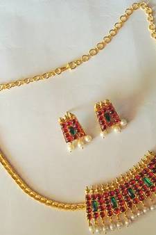 Beautiful Poothali Temple Necklace Set 