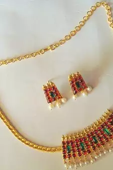Beautiful Poothali Temple Necklace Set 
