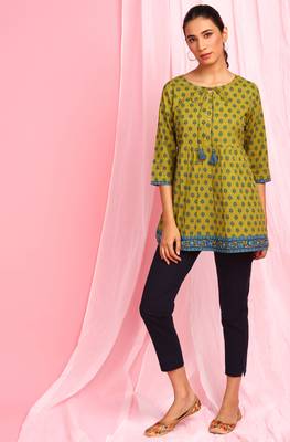 Green printed cotton tunics 2