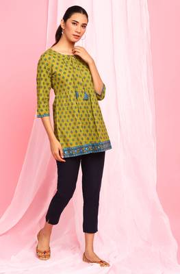 Green printed cotton tunics 3