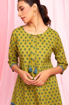 Green printed cotton tunics 5