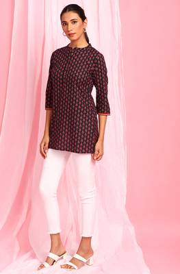 Black printed cotton tunics 2