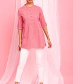 Janasya Pink printed cotton tunics