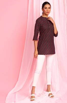 Black printed cotton tunics 3