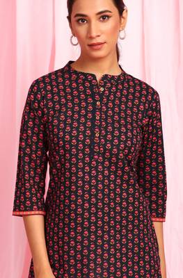 Black printed cotton tunics 5