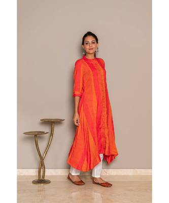 orange rayon stitched   Kurta 3