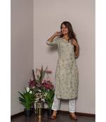 grey rayon slub stitched   Kurta WITH    Pant