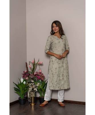 grey rayon slub stitched   Kurta WITH    Pant 2