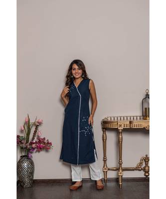blue cotton stitched   Kurta WITH    Pant 6