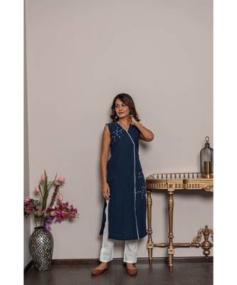 blue cotton stitched   Kurta WITH    Pant 7