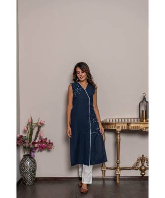 blue cotton stitched   Kurta WITH    Pant 8