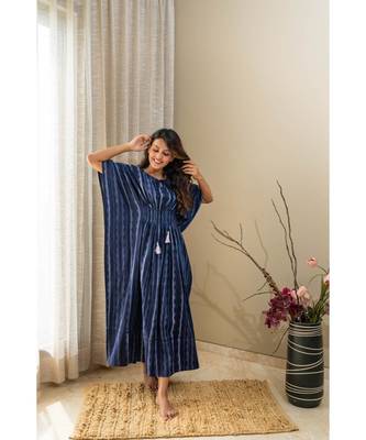 blue cotton stitched   kaftan 4