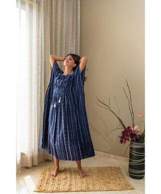 blue cotton stitched   kaftan 6