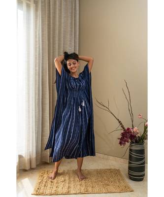 blue cotton stitched   kaftan 7